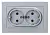 Розетка ATLASDESIGN двойная с зазем. 16А в сборе алюминий, , шт в интернет-магазине Патент24.рф