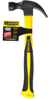Молоток-гвоздодер Stayer Profi со стеклопластик. рукояткой 450г 2026-450, , шт в интернет-магазине Патент24.рф