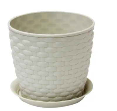 Кашпо пл."РОТАНГ" д.13,5см, 1л. с/под. М3080, , шт в интернет-магазине Патент24.рф