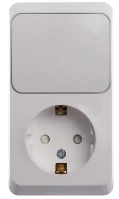 Блок Этюд (роз.16А с/заз со/шт + 1кл. выкл.10А) ОУ бел ВРА16-201В, , шт в интернет-магазине Патент24.рф