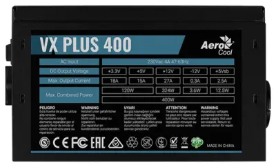 Блок питания Aerocool ATX 400W VX-400 PLUS в интернет-магазине Патент24.рф