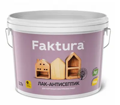 Лак-антисептик Faktura 2,7л Орегон, , шт в интернет-магазине Патент24.рф