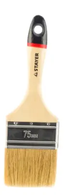 Кисть плоская Stayer UNIVERSAL-euro светлая натур.щетина, дер.руч 75мм 0102-075, , шт в интернет-магазине Патент24.рф