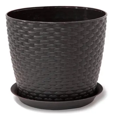 Кашпо пл."РОТАНГ" д.13,5см, 1л. с/под. М3080, , шт в интернет-магазине Патент24.рф