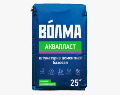 Штукатурка ВОЛМА Аквапласт 25кг (цементная серая), , шт в интернет-магазине Патент24.рф