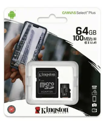 Карта памяти micro SD Kingston 64Gb class10 +адаптер в интернет-магазине Патент24.рф