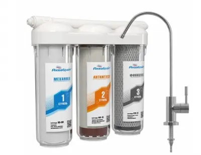 Фильтр трехступенчатый АКВАБРАЙТ под мойку с краном АБФ-ТРИА-Антижелезо, , шт в интернет-магазине Патент24.рф