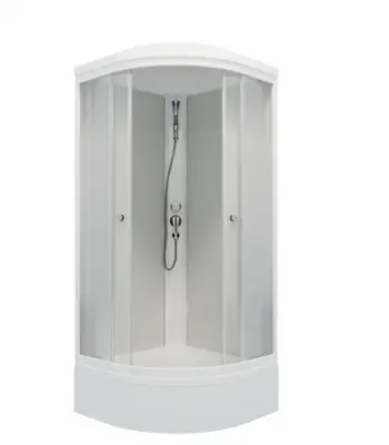 Кабина душевая Лайт 90х90 В 1/4 круга, Средний поддон, Градиент, Белый, ДН4, 7мест+сифон D50мм, , шт в интернет-магазине Патент24.рф