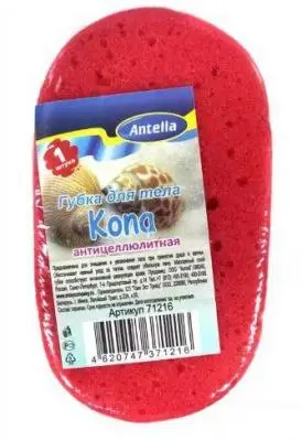 Губка для тела 15х8х5,5см KONA антицеллюлитная Антелла, , шт в интернет-магазине Патент24.рф