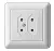 Розетка TV 2СП РС 6-253-18 под плоскую вилку, , шт в интернет-магазине Патент24.рф