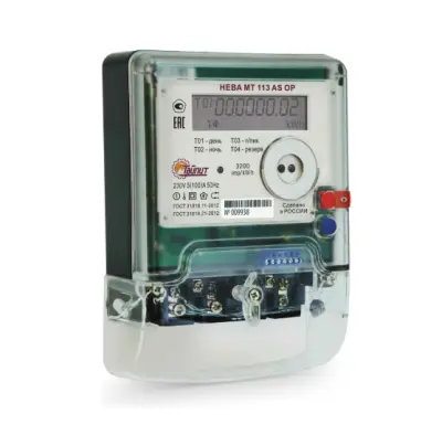 Счётчик эл. НЕВА МТ 113 AS OP 220v 5(100) А, , шт в интернет-магазине Патент24.рф