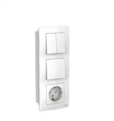 Блок BLANCA скрытой устан.: розет з/к шт 16А, 250В+выкл 1кл. с подсв+выкл 2кл.белый, , шт в интернет-магазине Патент24.рф