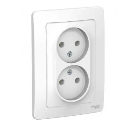 Розетка BLANCA с/у, двойная, б/заз., б/шторок, 16А, 250В, белый , , шт в интернет-магазине Патент24.рф