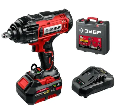 Гайковерт ударный ЗУБР 18В 1АКБ 4Ач в кейсе ГУЛ-410-41, , шт в интернет-магазине Патент24.рф