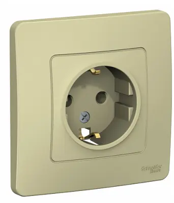 Розетка BLANCA с/у, c/заз., б/шторок, 16А, 250В, бежевый , , шт в интернет-магазине Патент24.рф