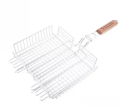 Решетка-гриль глубокая 22х22х5см дл58см Ecos хром/сталь/дерево 22001D 999630, , шт в интернет-магазине Патент24.рф