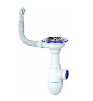 Сифон д/мойки с выпуском 3.1/2"х40 и круглым переливом без отвода Unicorn B411P, , шт в интернет-магазине Патент24.рф