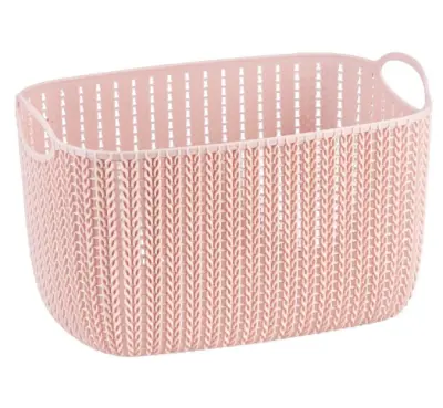 Корзина пл. Вязание прямоуг.17х19х29см 7л в асс-те 2381м, , шт в интернет-магазине Патент24.рф
