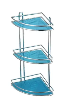 Полка угловая трехъярусная W2937 с пвх подложкой (хром.металл, пластмасса), , шт в интернет-магазине Патент24.рф
