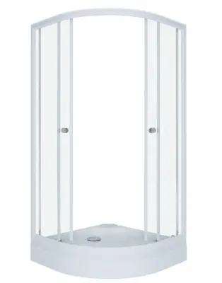 Кабина душевая Ультра 80х80 А 1/4 круга, низ.поддон, Белый, прозр, ДК4, 7мест, , шт в интернет-магазине Патент24.рф