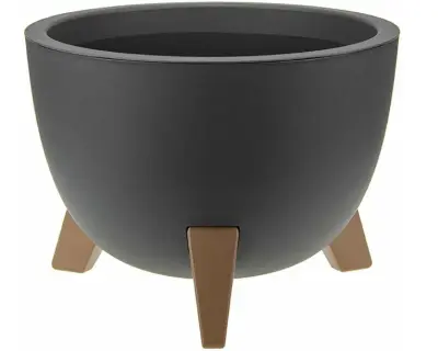 Кашпо "Грация" (4,5л) Цв. Антрацит со вставкой на ножках д25х19см, , шт в интернет-магазине Патент24.рф