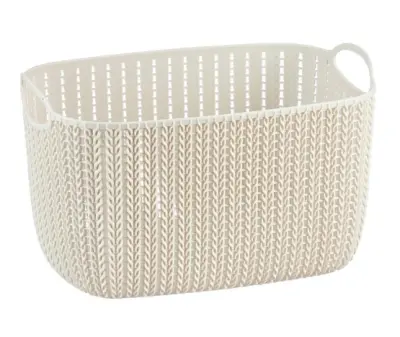 Корзина пл. Вязание прямоуг.17х19х29см 7л в асс-те 2381м, , шт в интернет-магазине Патент24.рф