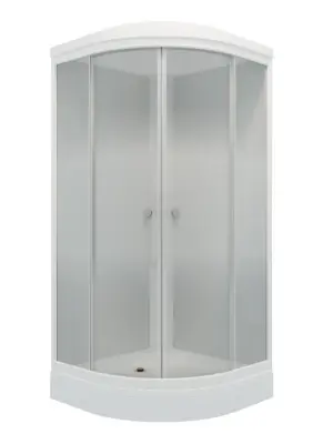 Кабина душевая Лайт 100х100 А 1/4 круга, низ.подд., Градиент, Белый, ДН4 (7мест+сифон D90мм), , шт в интернет-магазине Патент24.рф