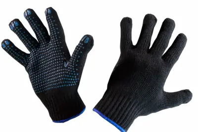 Перчатки х/б Черные с ПВХ Мастер, , пар в интернет-магазине Патент24.рф