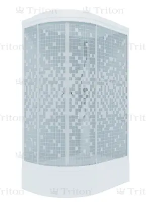 Кабина душевая Коралл 120х80 В правый 1/4 круга, сред.подд., Белый, Мозайка, ДН4 (7 мест), , шт в интернет-магазине Патент24.рф