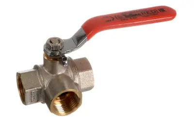 Кран шаровый TeRma RED 1/2" Т-обр. трехходовой ручка 31058, , шт в интернет-магазине Патент24.рф