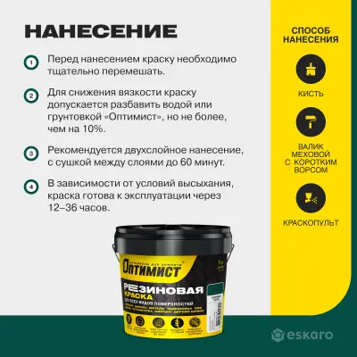 Краска резиновая F310 Оптимист зеленый мох 1кг, , шт в интернет-магазине Патент24.рф