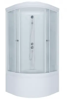 Кабина душевая Стандарт 90х90 В 1/4 круга, сред.поддон, Аква,Полосы,Белый, ДН4, 7мест+сифон D50мм, , шт в интернет-магазине Патент24.рф