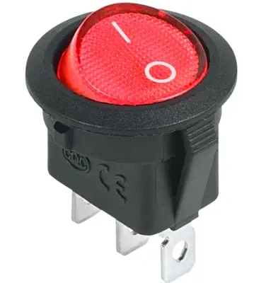 Выключатель клавишный Rexant on-off круглый, черн.с красн.инд. 36-2580, , шт в интернет-магазине Патент24.рф