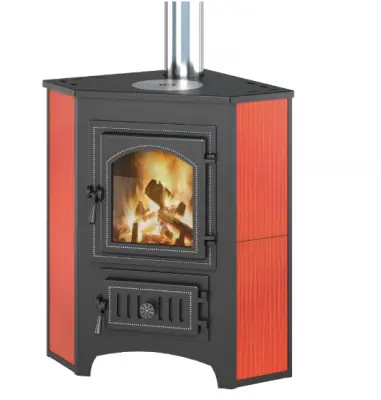 Печь-камин ВЕЗУВИЙ ПК-01 (220) угловой (красн.) 9кВт (150м3), , шт в интернет-магазине Патент24.рф