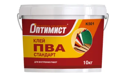 Клей ПВА ОПТИМИСТ К501 стандарт для внутр.работ т/м 10кг, , шт в интернет-магазине Патент24.рф