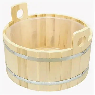 Купель дер д/ребенка 25л д48см h24см пластик/вставк 2/мет/обв липа 178, , шт в интернет-магазине Патент24.рф