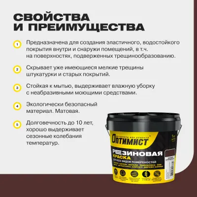 Краска резиновая F310 Оптимист шоколадно-коричневая 1кг, , шт в интернет-магазине Патент24.рф