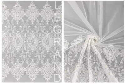 Тюль Долорес 300х260 белый с золотом ГП, , шт в интернет-магазине Патент24.рф