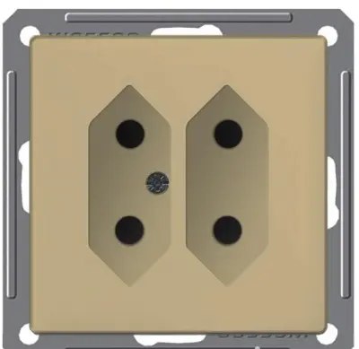 Механизм розетки 2-я плоская вилка РС- 6-253-4 (Шампань), , шт в интернет-магазине Патент24.рф