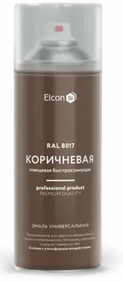 Эмаль алкидная Elcon RAL 8017 универс. коричневая глянцевая 520 мл , , шт в интернет-магазине Патент24.рф