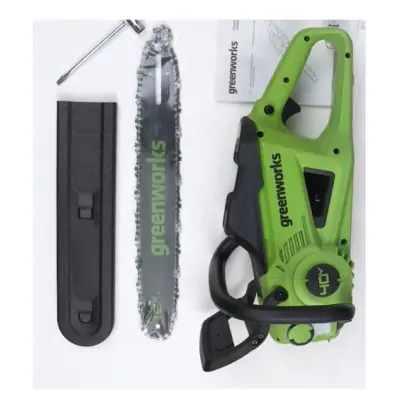 Пила цепная аккум. Greenworks GD40CS20X  40В 40см бесщеточная 2000Вт с 1хАКБ 8Ач и ЗУ, , шт в интернет-магазине Патент24.рф Пила цепная аккум. Greenworks GD40CS20X  40В 40см бесщеточная 2000Вт с 1хАКБ 8Ач и ЗУ, , шт в интернет-магазине Патент24.рф