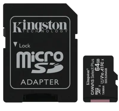 Карта памяти micro SD Kingston 64Gb class10 +адаптер в интернет-магазине Патент24.рф