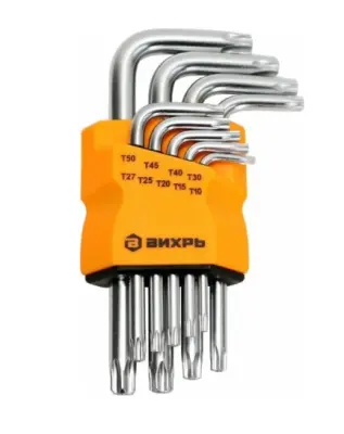 Набор ключей имбусовых Torx , 9 шт, T10-T50 Вихрь, , набор в интернет-магазине Патент24.рф