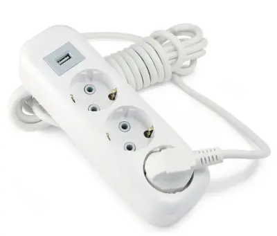 Удлинитель сетев. LUX УЗ-Е-USB-03 3-местный с з/к 3м 250В 16А, USB гнездо 5В 1.3А, , шт в интернет-магазине Патент24.рф