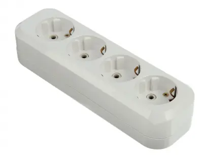 Колодка удлинителя UNIVersal 4 гн. с заз. 16А 250В Е304, , шт в интернет-магазине Патент24.рф