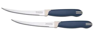 Нож д/помидоров и цитрусовых 10см Tramontina Multicolor пл/р сине-бел с зубч наб 2шт в/блист , , шт в интернет-магазине Патент24.рф