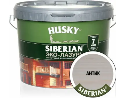 Антисептик деревозащитный состав ЭКО-Лазурь полуматовая антик Husky Siberian 0,9л, , шт в интернет-магазине Патент24.рф
