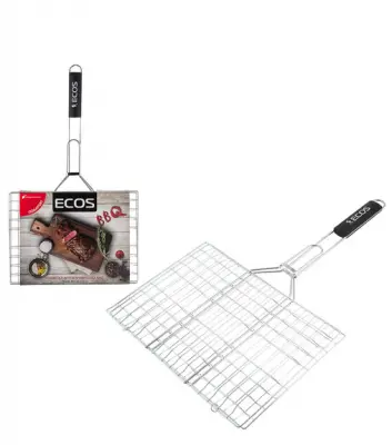 Решетка-гриль плоская 35х25х1,5см дл.60см. хром.сталь/дер. 104-С 999607 Ecos, , шт в интернет-магазине Патент24.рф