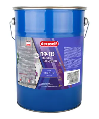 Эмаль ПФ-115 Decoself Пуфас сиреневая 5кг., , шт в интернет-магазине Патент24.рф