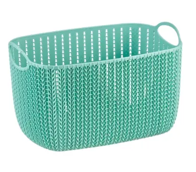 Корзина пл. Вязание прямоуг.17х19х29см 7л в асс-те 2381м, , шт в интернет-магазине Патент24.рф
